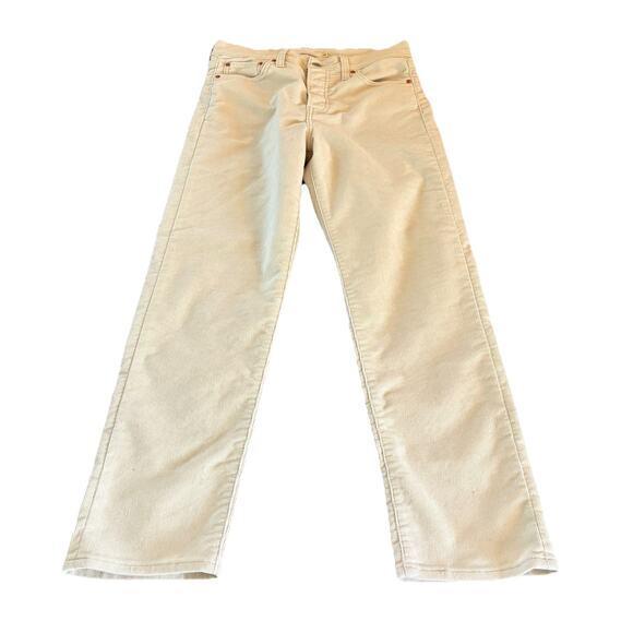 Levi’s Premium Wedgie Straight Cream Corduroy Pants Button Fly Measure 30x27.5 - Picture 1 of 16